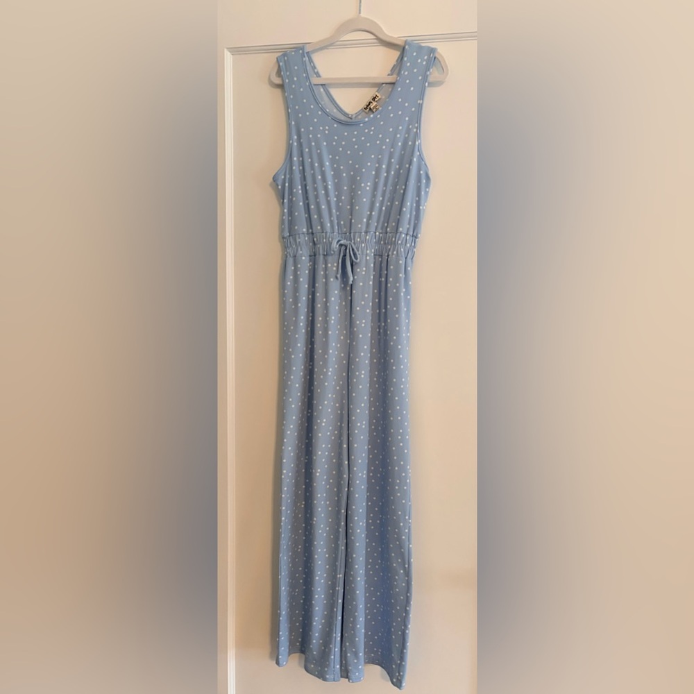 Trixxi Girl Blue Polka Dot Jumpsuit – Girls Size M (10/12)